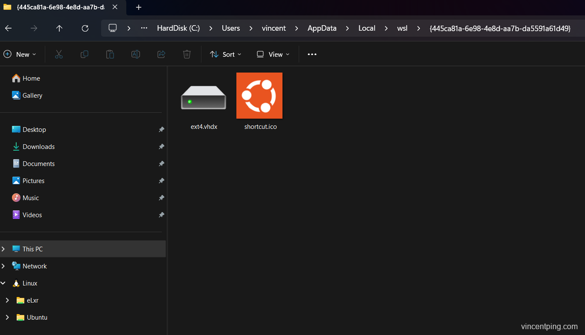 Linux in the Windows file system