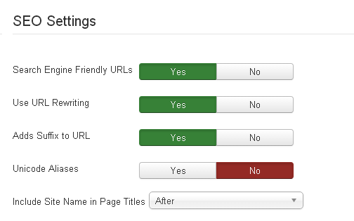 seo setting